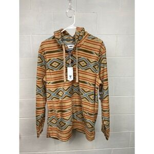 Vissla Eco-Zy Striped Aztec Fleece Henley Pullover Hoodie‎ Southwestern Mens M